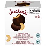 Justin's Coupelles Beurre De Cajou Choc Noir