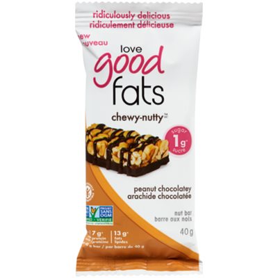 Love Good Fats Chewy-Nutty Nut Bar Peanut Chocolatey 40 g 