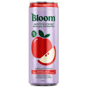 Bloom Boisson Énergisante Pétillante Saveur Pomme Croquante 355 Ml
