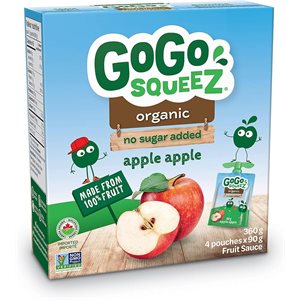 GoGo Squeez Compote de fruits Pomme biologique 360g