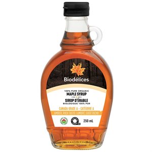 Biodelices Organic Amber Maple Syrup 250ml