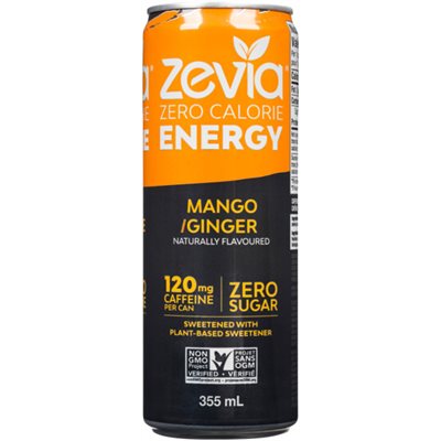 Zevia énergie Zéro Calorie Mangue / Gingembre 355 ml