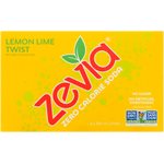 Zevia Zero Calorie Soda Lemon Lime Twist 6 Cans x 355 ml 