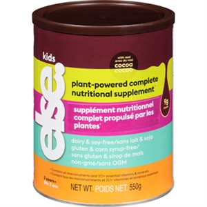 ELSE NUTRITION KIDS PLANT-POWERED COMPLETE NUTRITIONAL SUPPLMENT COCOA 550 g