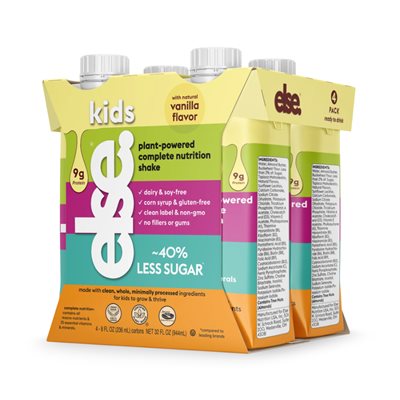 ELSE NUTRITION ELSE Kids Plant-Powered Complete Nutrition Supplement Ready to Drink Vanilla 4x236mL