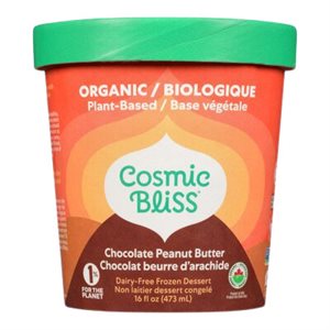Cosmic Bliss organic vegan ice cream Peanut Butter chocolate 473ml