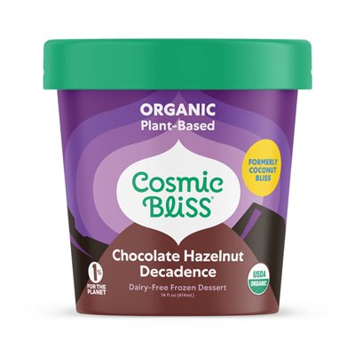 Cosmic Bliss organic vegan ice cream Chocolate Hazelnut Decadence 473ml