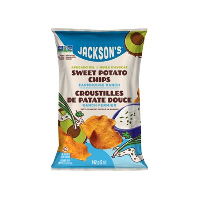 JACKSON'S CROUSTILLES DE PATATES DOUCES RANCH FERMIER 142g