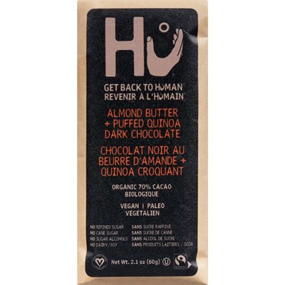 Hu Chocolat Noir Biologique Au Beurre D'Amande + Quinoa Croquant 60Gr