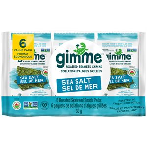 Gimme Organic Sea Salt Roasted Seaweed Snack 6 x 5 g (30 g) 