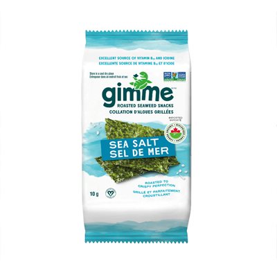 Gimme Biologique Croustilles d'Algues Grillées Sel de Mer 10 g Gimme Biologique Croustilles d'Algues Grillées Sel de Mer 10 g
