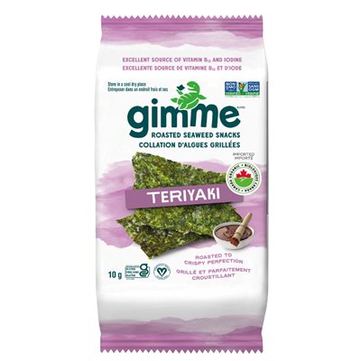 Gimme Organic Teriyaki Roasted Seaweed Snacks 10 g 