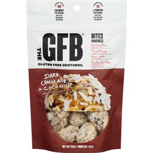 The GFB Gluten Free Bites Bouchées aux Noix de Coco et Chocolat Noir 113 g