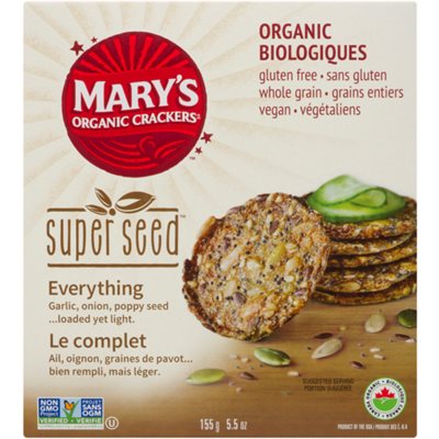 Mary's Organic Crackers Super Seed Seaweed & Black Sesame Crackers 155 g 