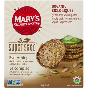 Mary's Organic Crackers Super Seed Seaweed & Black Sesame Crackers 155 g 