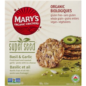 Mary's Organic Craquelins au Basilic + Ail 156 g