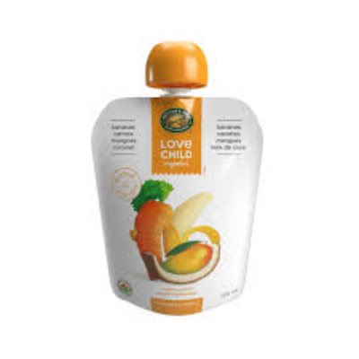 Love Child Organics Purée Biologique Bananes, Carottes, Mangues, Noix de Coco 6 Mois+ 128 ml