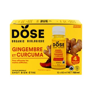 Dose Shot Immunité Gingembre Et Curcuma Bio 12X60Ml
