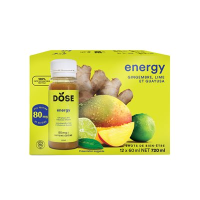 Dose Ginger Lime & Guayusa Energy Shot 12x60ML