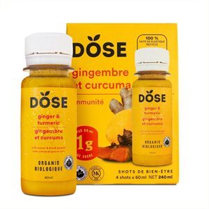 Dose Gingembre et curcuma bio 4x60ml