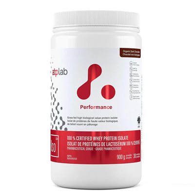 ATP Lab 100% d'isolat de protéines de lactosérum au chocolat noir biologique 900 g