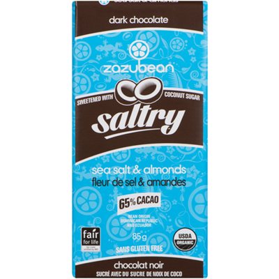 Zazubean Saltry Chocolat Noir Fleur de Sel & Amandes 85 g