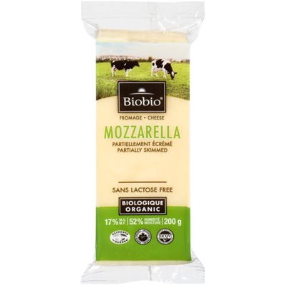 Biobio Fromage Mozzarella Partiellement écrémé Biologique 17% M.G. 200 g