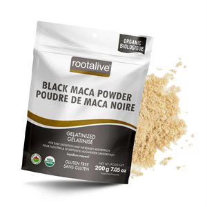 Rootalive Organic Gelatinized Black Maca powder 200g