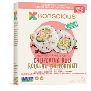 KONSCIOUS FOODS CALIFORNIA ROLL À BASE DE PLANTES 210G  