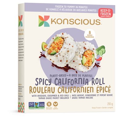 KONSCIOUS FOODS PLANT-BASED SPICY CALIFORNIA ROLL 210G  