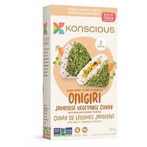 KONSCIOUS FOODS ONIGIRI AU CURRY VÉGÉTAL JAPONAIS À BASE DE PLANTES 204G  