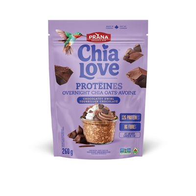 Prana Organic Overnight Oats with Chia -Chocolatey Swirl Flavor 260g