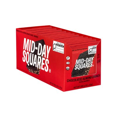 Mid-Day Squares Almond Crunch functional chocolate bar 12x33G