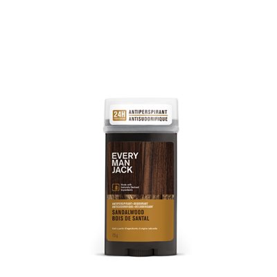 Every Man Jack Anti-transpirant et déodorant Bois De santal 73g