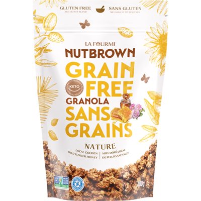 Fourmi Bionique Nutbrown Granola Mélange Petit-Déjeuner Nature Miel Doré & Racine de Maca 180 g