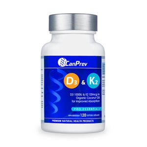 Canprev D3+K2 - Huile De Coco Biologique 120 Caps