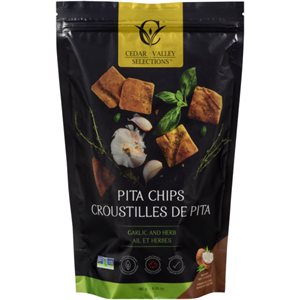 Cedar Valley Selections Pita Chips Garlic and Herb 180 g 180g
