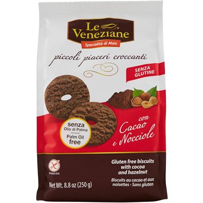 LE VENEZIANE COCOA AND HAZELNUT GLUTEN-FREE COOKIES 250G