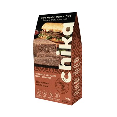 Chika Chikanda aux cacahuètes, bloc entier 200 g, 100 % végétal et sans gluten