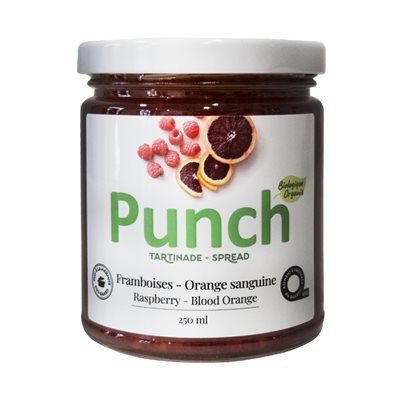 Punch Tartinade Bio. Framboise Et Orange Sanguine 250ml Punch Tartinade Bio. Framboise Et Orange Sanguine 250ml