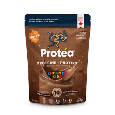 Protea Boisson protéinée végétale pour enfants, saveur chocolat décadent, 300 g