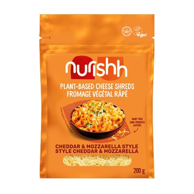 Nurishh Plant-Based Cheese Shreds Cheddar&Mozzarella Style 200g