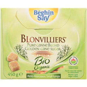 Bghin Say Blonvilliers Brown Cane Sugar Cubes Small Lumps Organic 450 g 450g