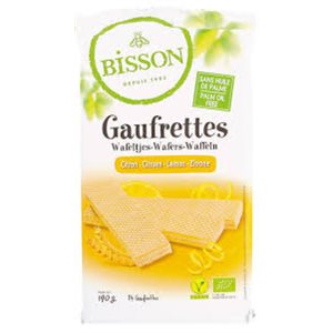 Bisson Organic Lemon Wafers 190g