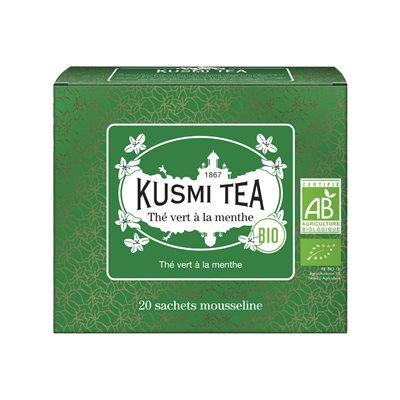 KUSMI Mint green tea Organic - Box x 20 teabags 40g