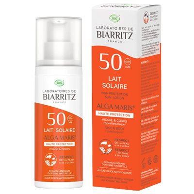 Biarritz Créme Solaire Visage SPF50 Certifié Bio