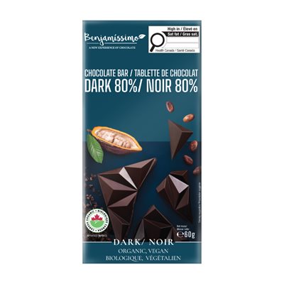 Benjamissimo Tablette De Chocolat Noir 80% Biologique 60G