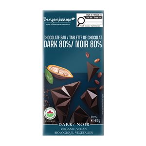 Benjamissimo Tablette De Chocolat Noir 80% Biologique 60G