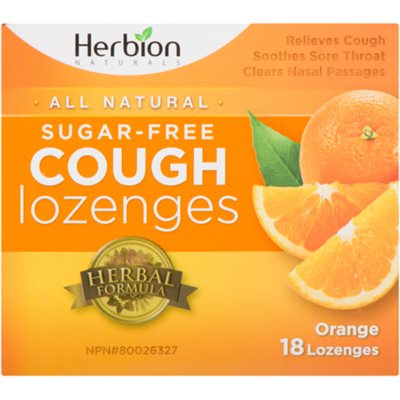 Herbion Naturals Sugar-Free Cough Lozenges Orange 18 Lozenges 