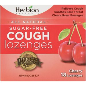 Herbion Naturals Cough Lozenges Sugar-Free Cherry 18 Lozenges 